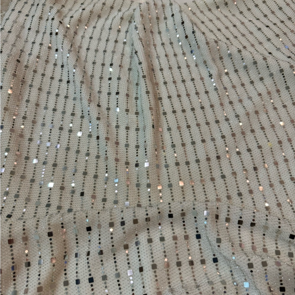 ‘LUXXEL’ White with Silver Shimmer Dress